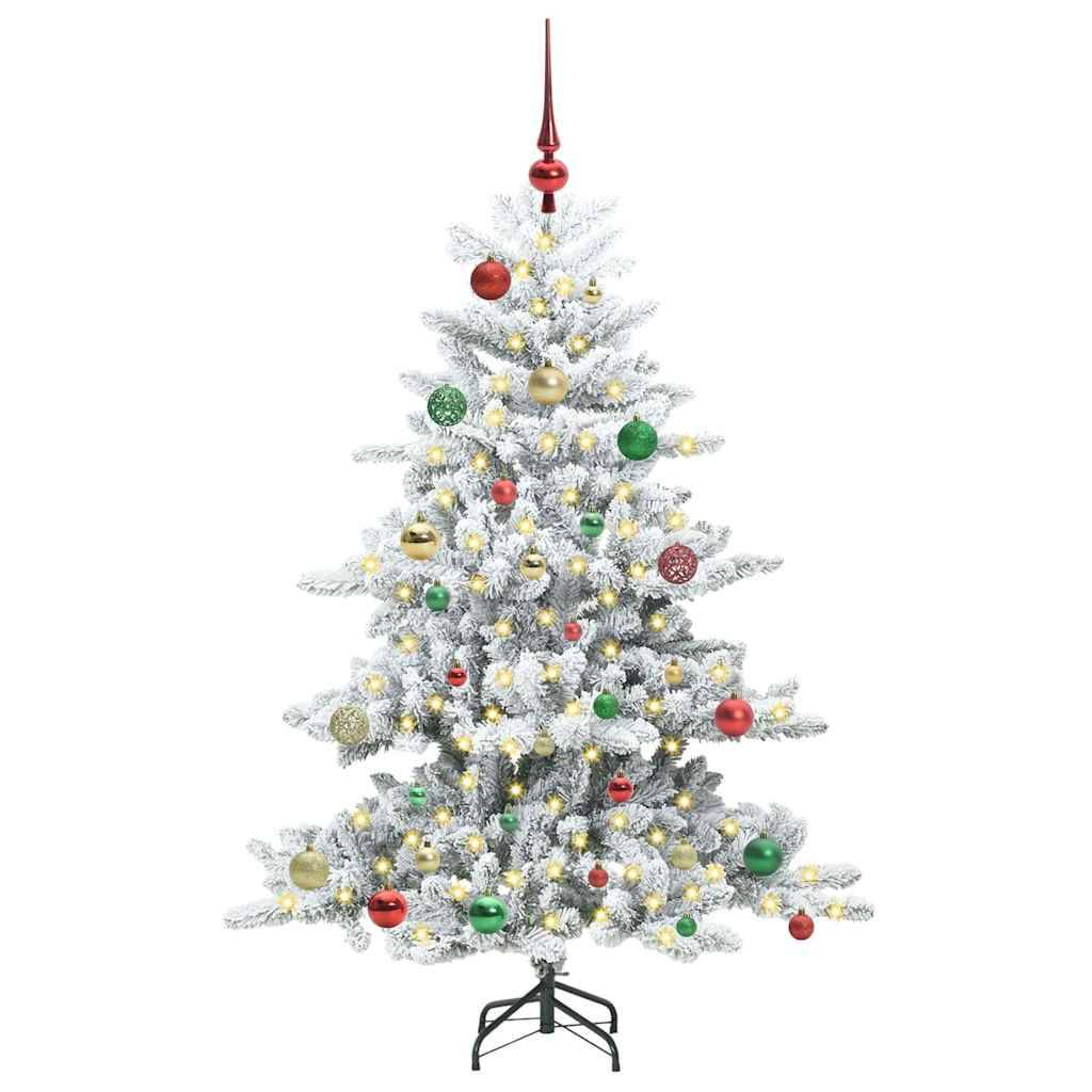 vidaXL Künstlicher klappbarer Weihnachtsbaum Weiß 150 cm PVC und Stahl