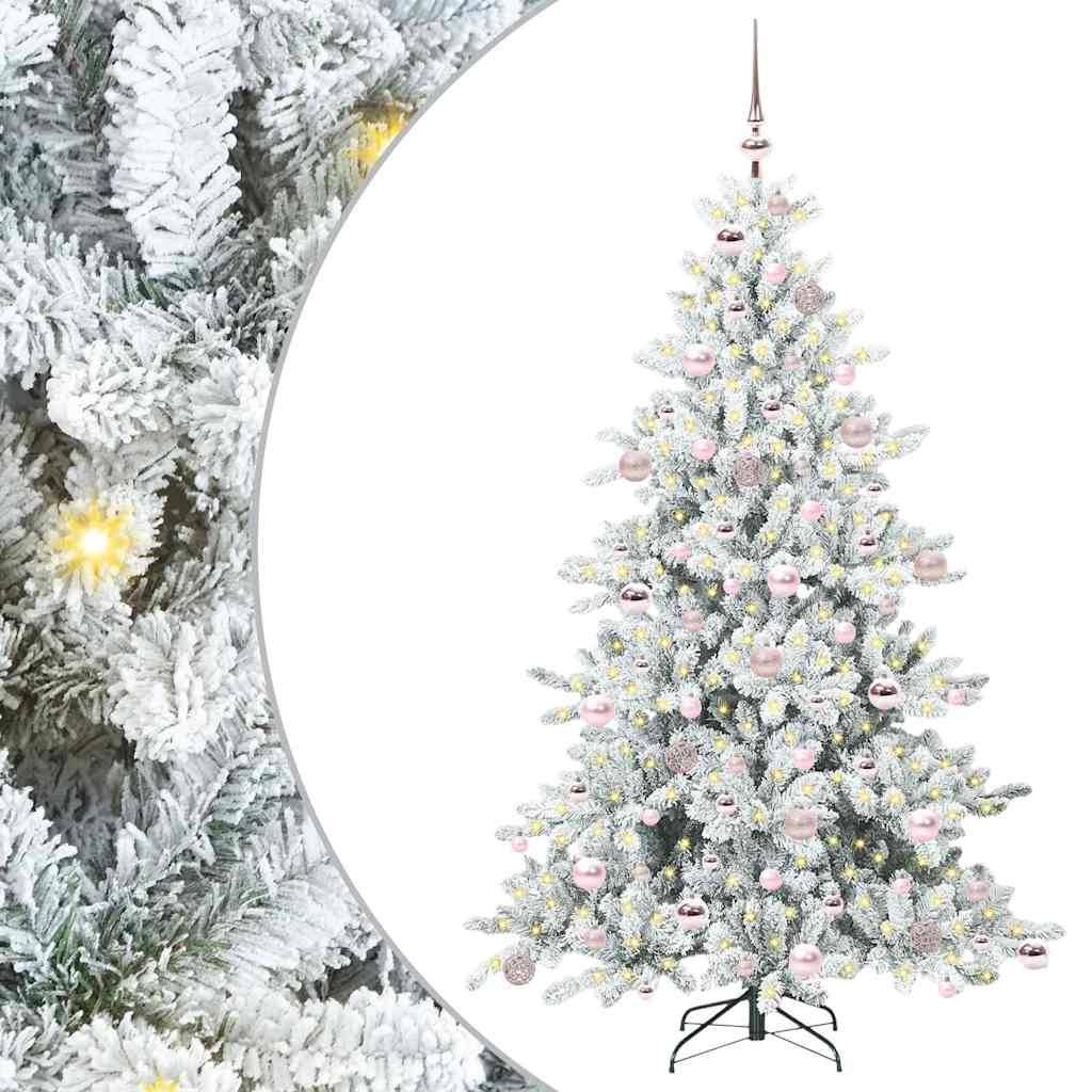 vidaXL Künstlicher klappbarer Weihnachtsbaum Weiß 180 cm PVC und Stahl