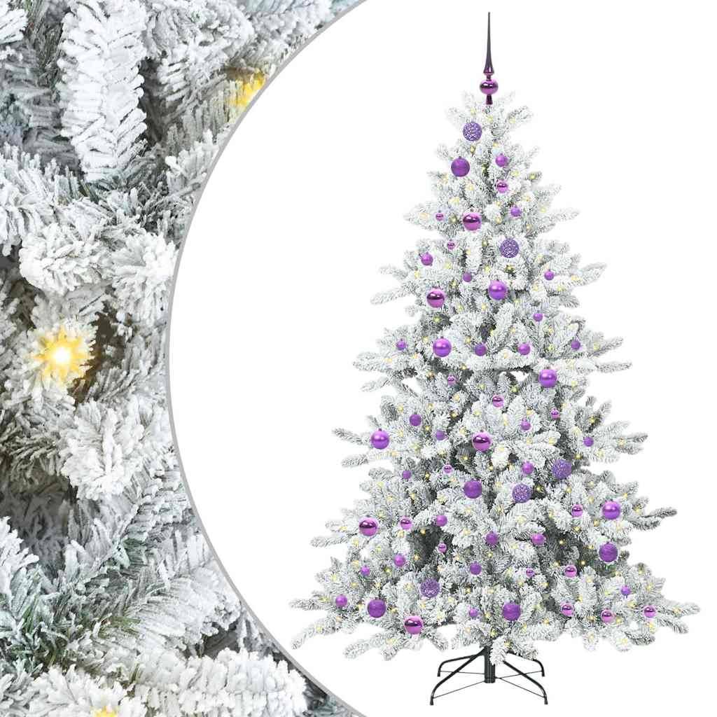 vidaXL Künstlicher klappbarer Weihnachtsbaum Weiß 180 cm PVC und Stahl