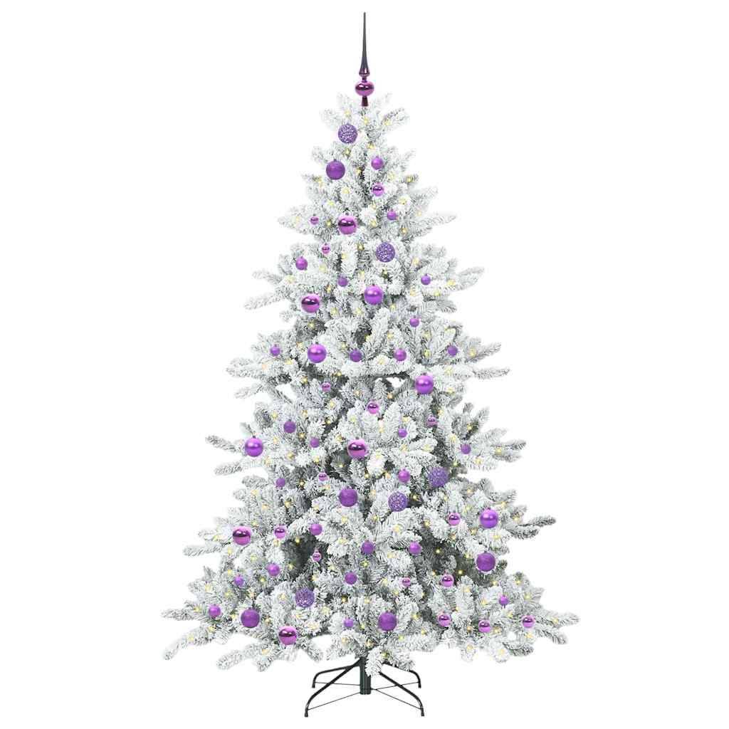 vidaXL Künstlicher klappbarer Weihnachtsbaum Weiß 180 cm PVC und Stahl
