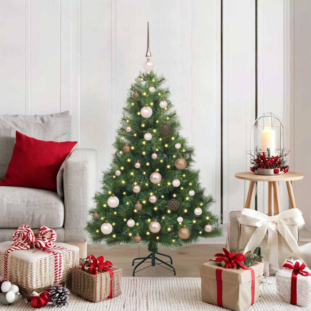 vidaXL Künstlicher Weihnachtsbaum mit 150 LEDs Grün 120 cm PE und PVC