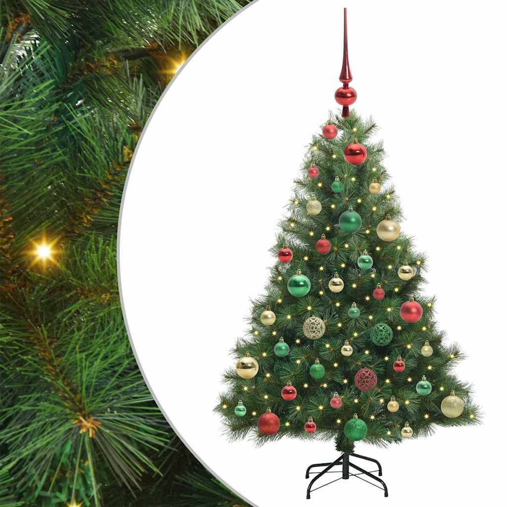 vidaXL Künstlicher Weihnachtsbaum mit 150 LEDs Grün 120 cm PE und PVC