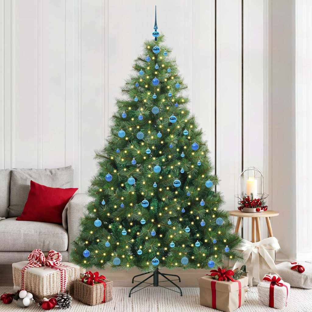vidaXL Künstlicher Weihnachtsbaum mit 300 LEDs Grün 210 cm PE und PVC