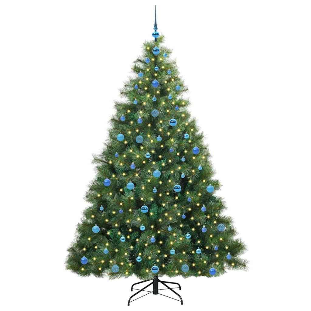 vidaXL Künstlicher Weihnachtsbaum mit 300 LEDs Grün 210 cm PE und PVC