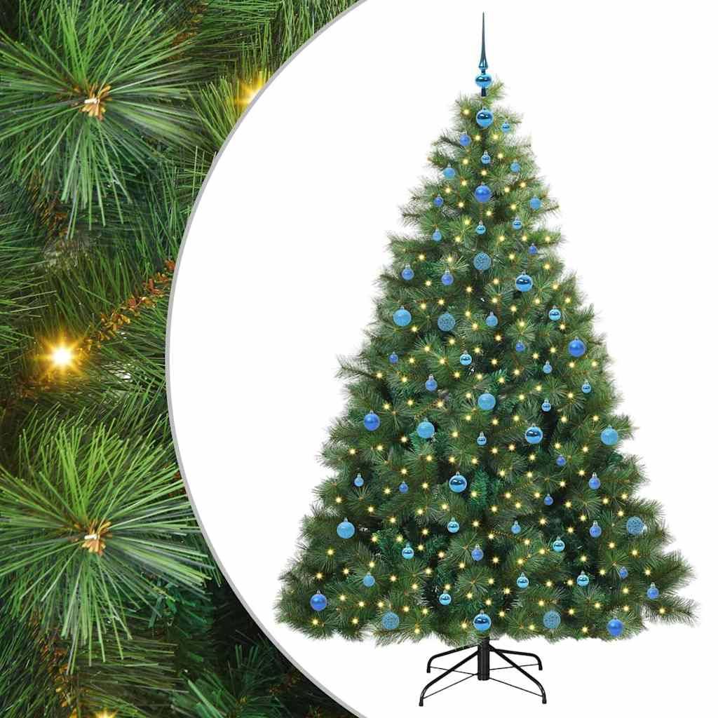 vidaXL Künstlicher Weihnachtsbaum mit 300 LEDs Grün 210 cm PE und PVC