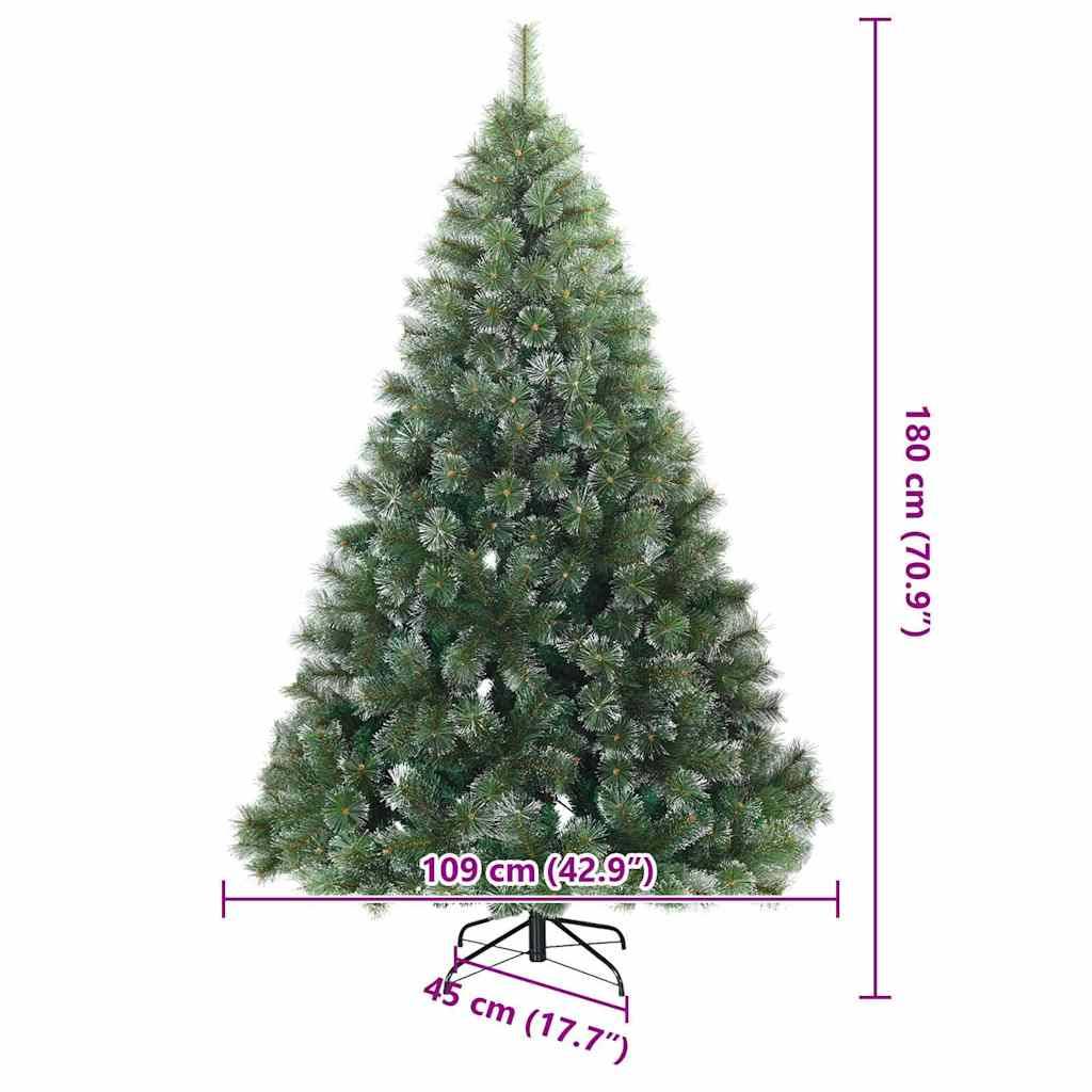 vidaXL Künstlicher Weihnachtsbaum mit 300 LEDs Grün 180 cm PE und PVC