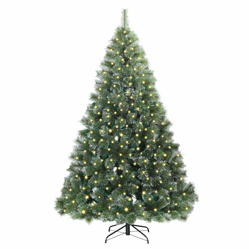 vidaXL Künstlicher Weihnachtsbaum mit 300 LEDs Grün 210 cm PE und PVC