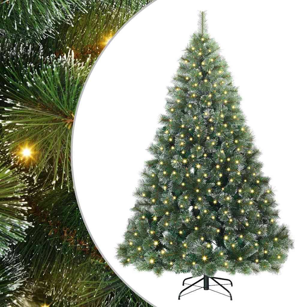 vidaXL Künstlicher Weihnachtsbaum mit 300 LEDs Grün 210 cm PE und PVC