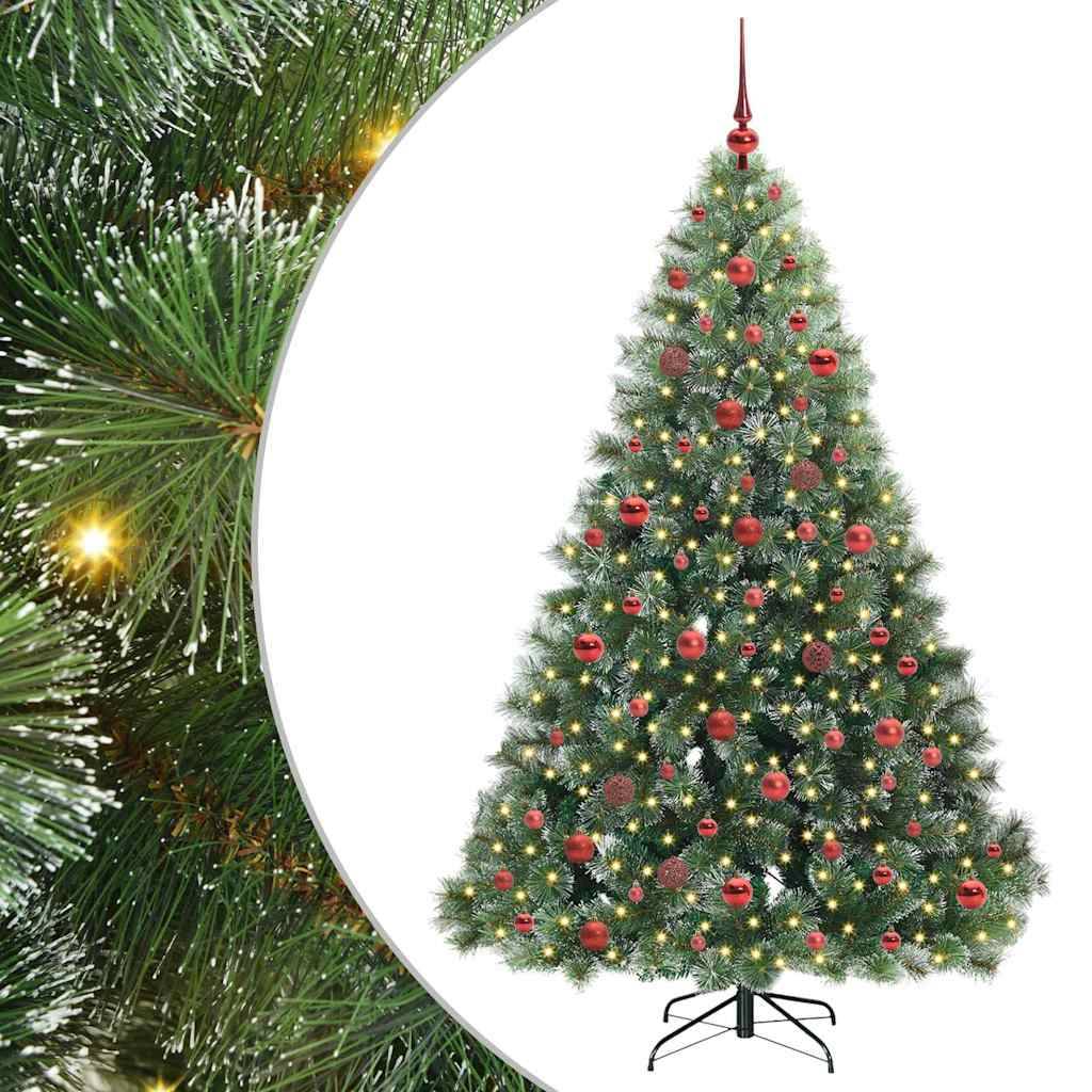 vidaXL Künstlicher Weihnachtsbaum mit 300 LEDs Grün 180 cm PE und PVC