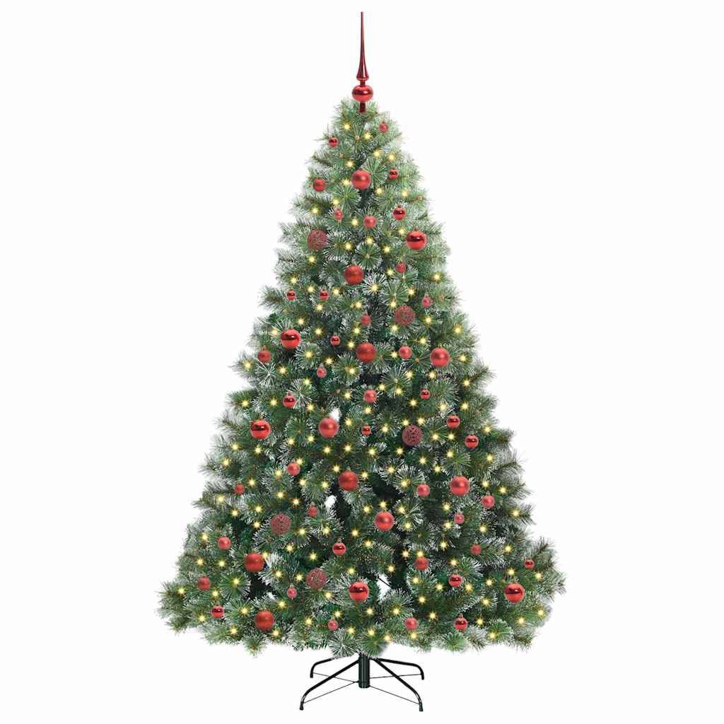 vidaXL Künstlicher Weihnachtsbaum mit 300 LEDs Grün 180 cm PE und PVC