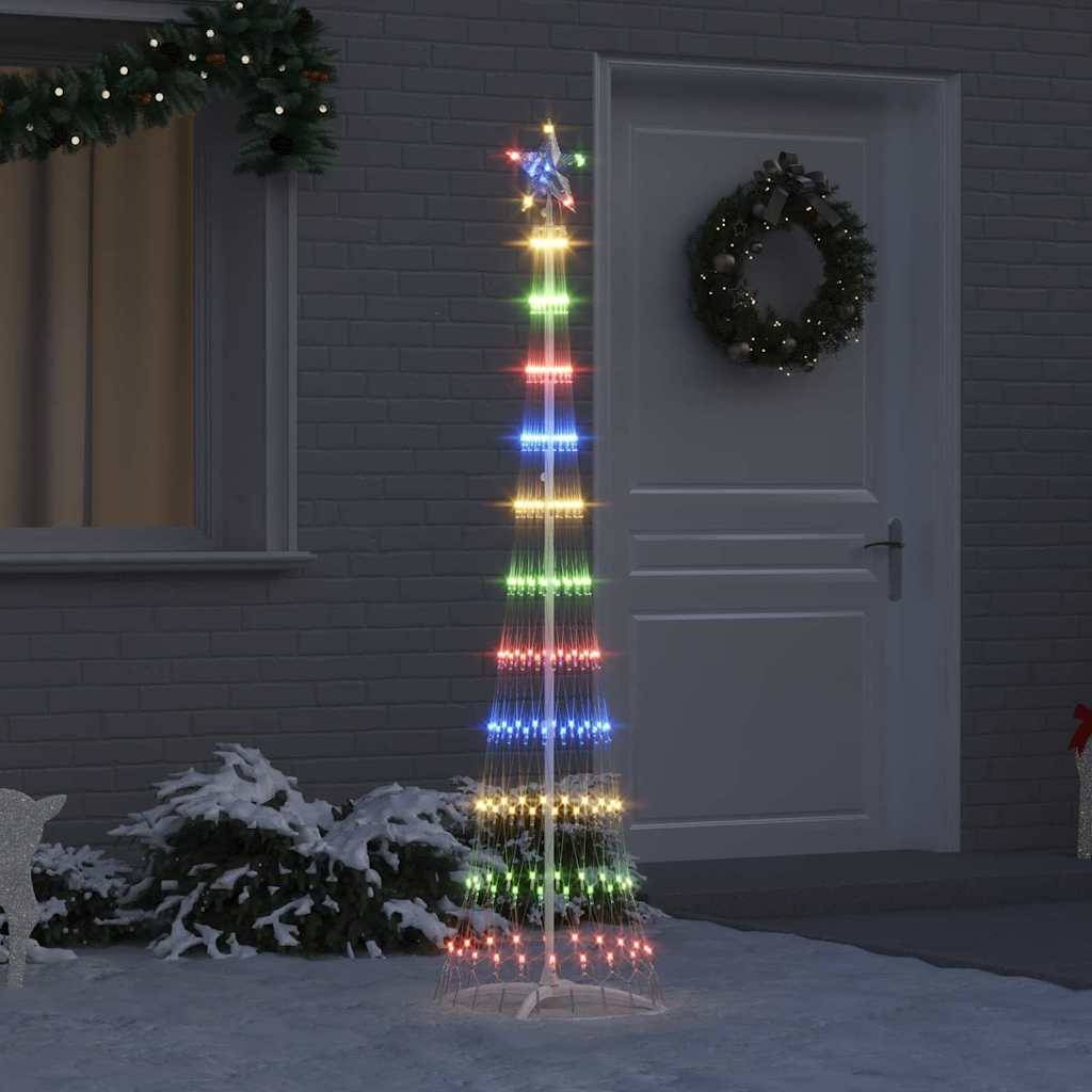 vidaXL LED-Weihnachtsbaum Mehrfarbig 51 x 51 x 190 cm Metall