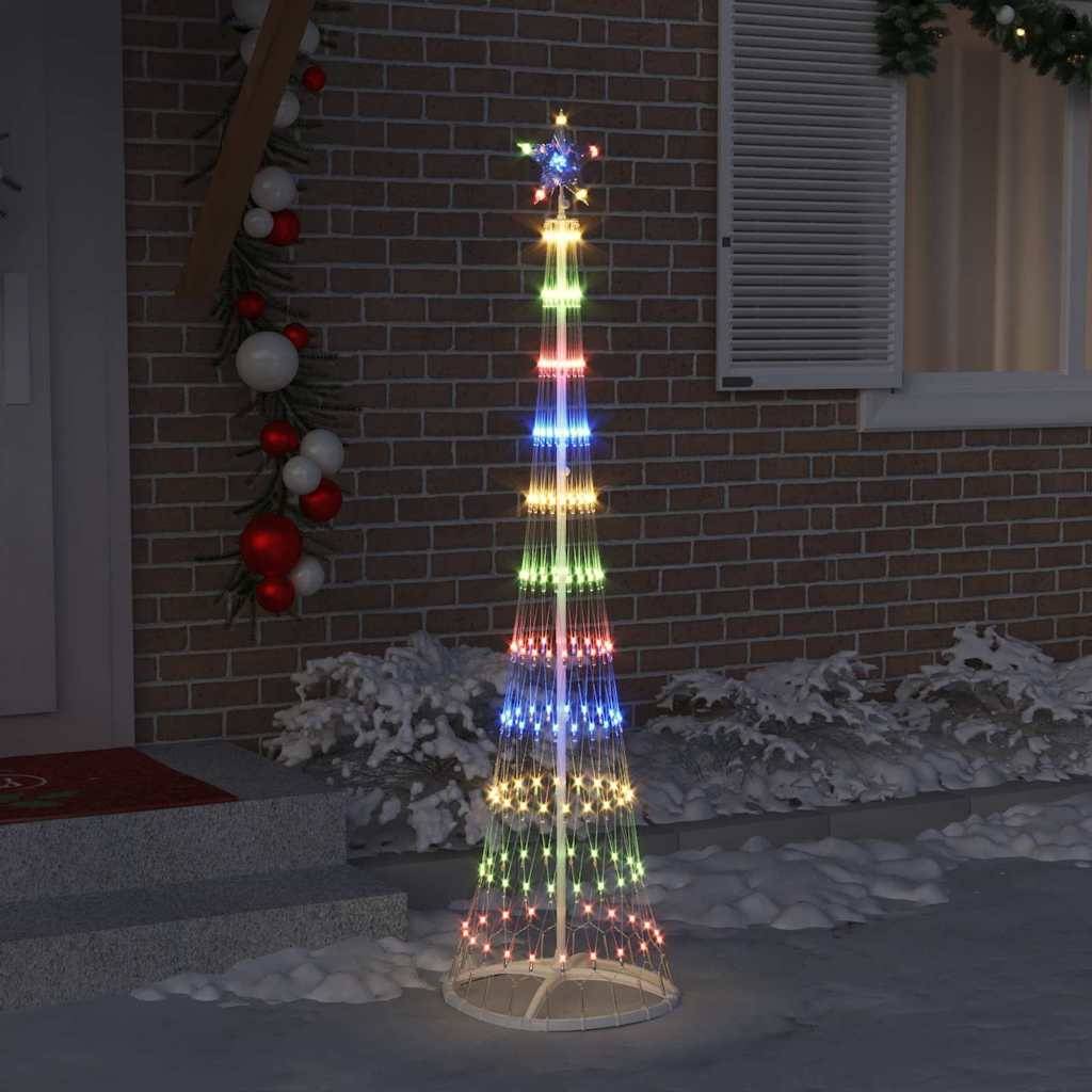 vidaXL LED-Weihnachtsbaum Mehrfarbig 51 x 51 x 190 cm Metall