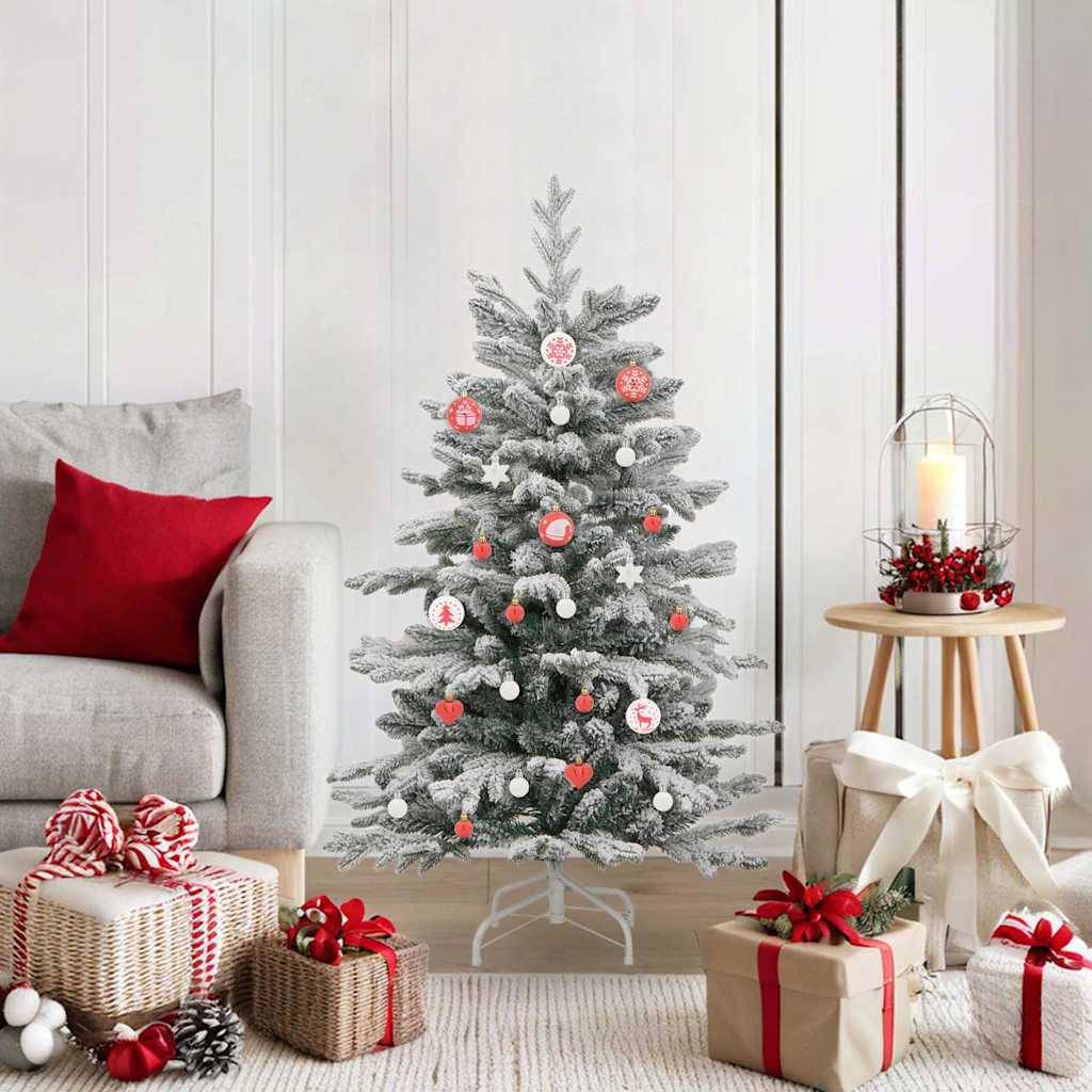 vidaXL Weihnachtskugel-Set 40 pcs Rot und Weiß Kunststoff