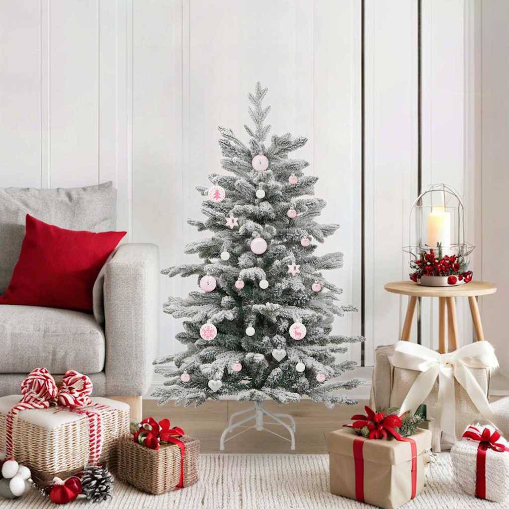 vidaXL Weihnachtskugel-Set 40 pcs Weiß und Rosa Kunststoff