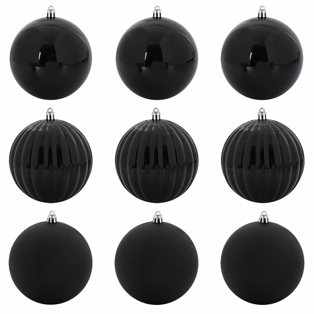 vidaXL Weihnachtsbaum Ornament Set XL 9 pcs Schwarz Kunststoff