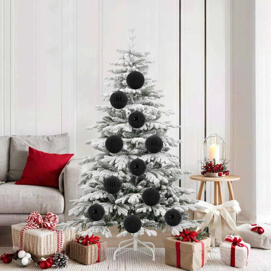 vidaXL Weihnachtsbaum Ornament Set XL 9 pcs Schwarz Kunststoff