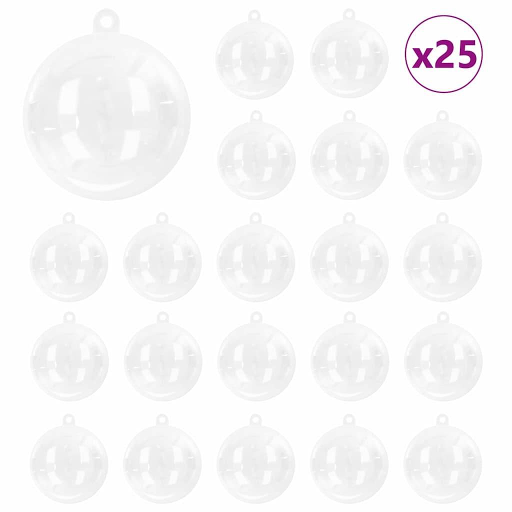 vidaXL Weihnachtskugel-Set 25 pcs Transparent Ø 10 cm Kunststoff