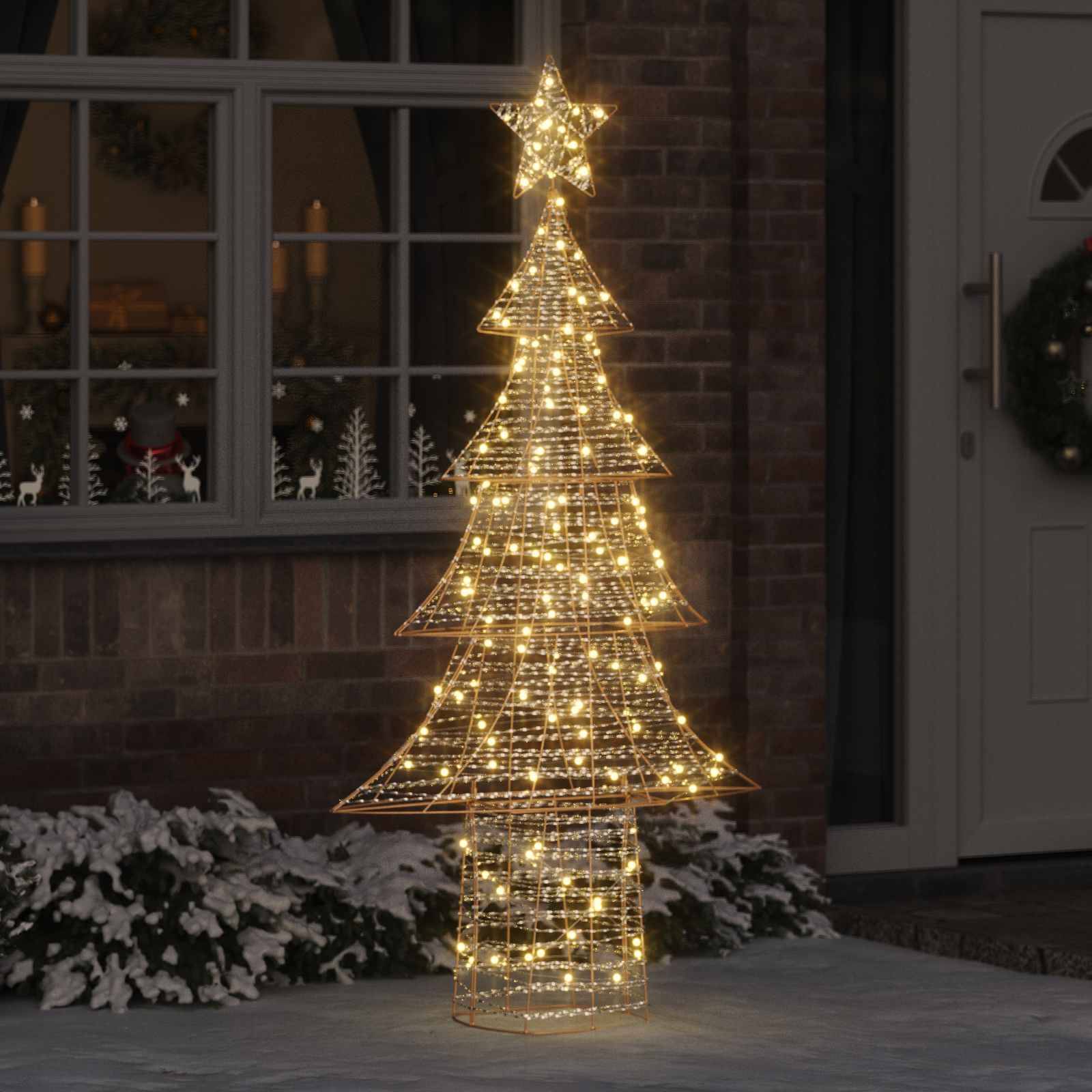 vidaXL Weihnachtsbaum mit 240 LEDs Warmweiß 181 cm PET