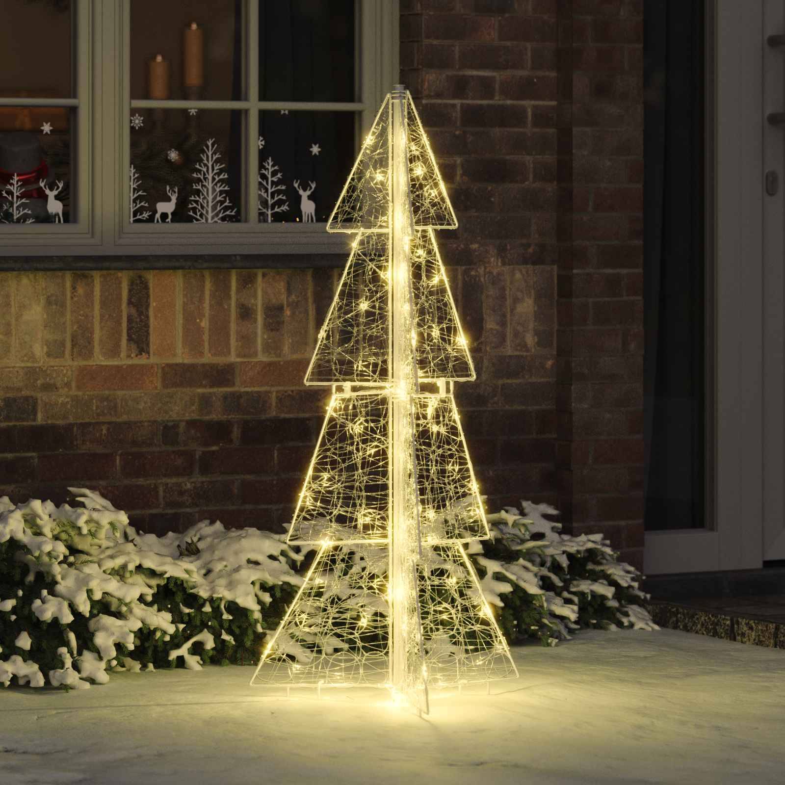 vidaXL Weihnachtsbaum mit 100 LEDs Warmes Weiß 120 cm Acryl