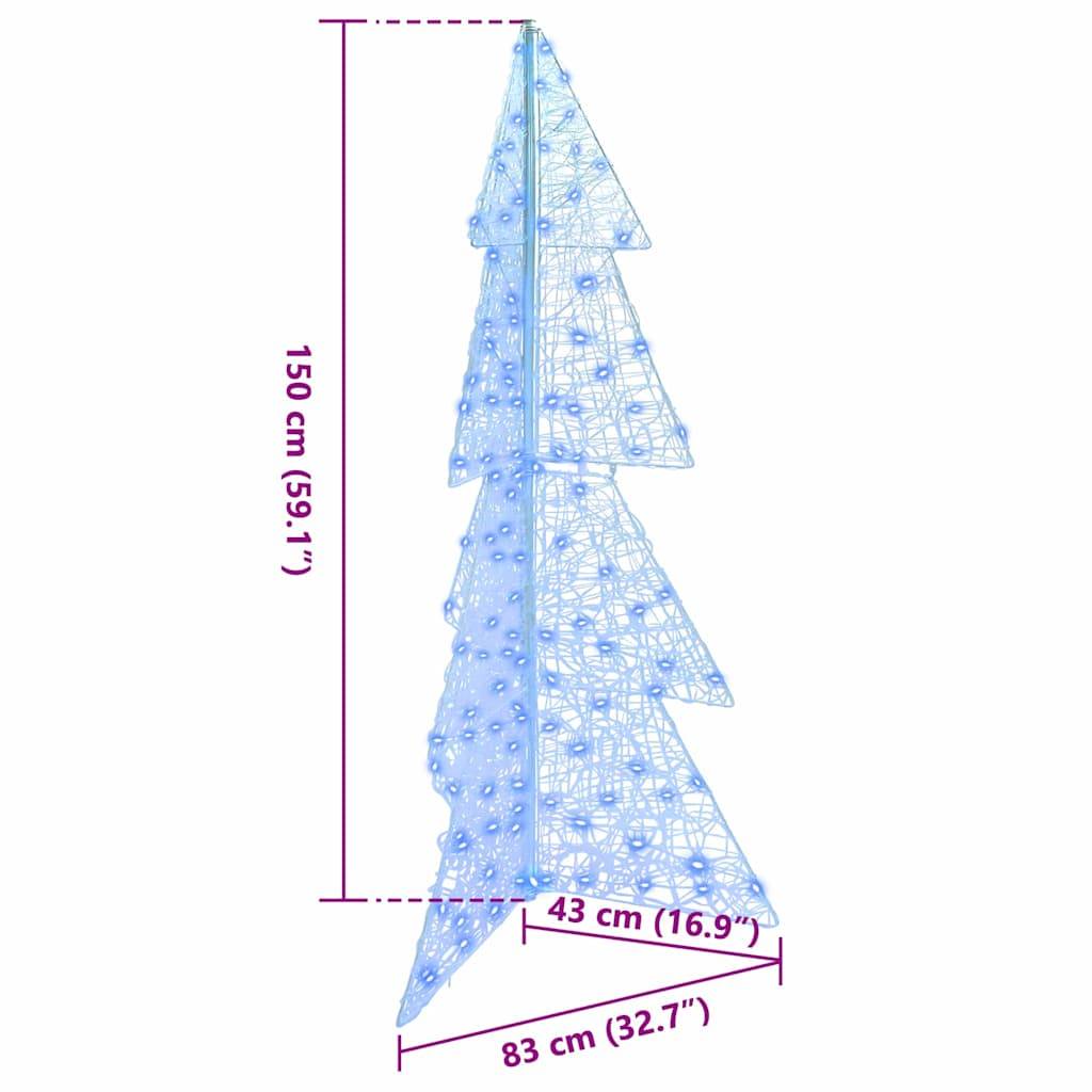 vidaXL Weihnachtsbaum mit 160 LEDs Blau 150 cm Acryl