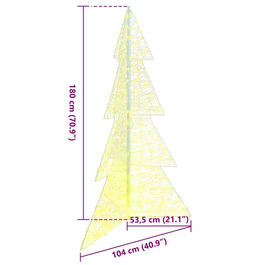 vidaXL Weihnachtsbaum mit 240 LEDs Warmes Weiß 180 cm Acryl
