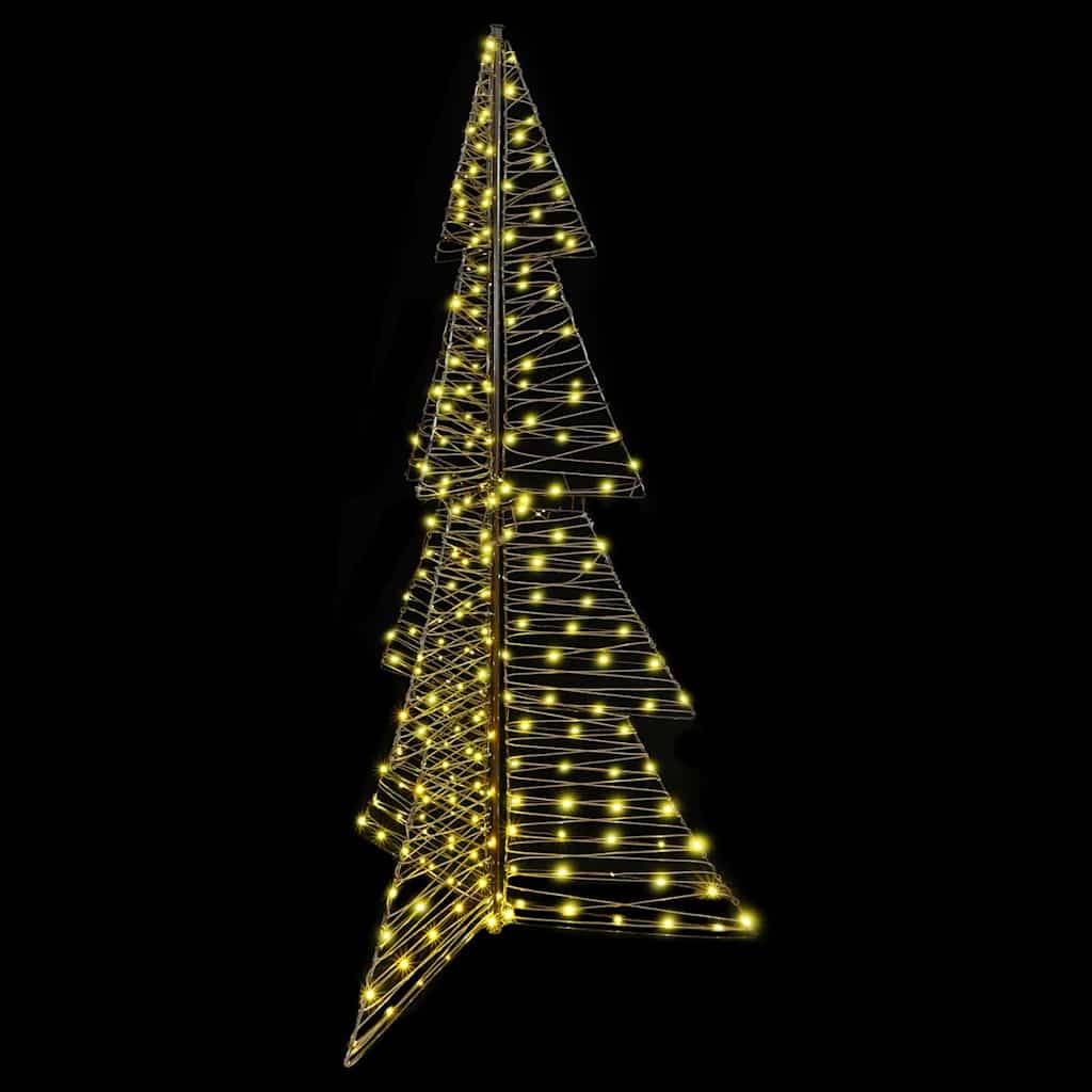 vidaXL Weihnachtsbaum mit 240 LEDs Warmes Weiß 180 cm Rattan