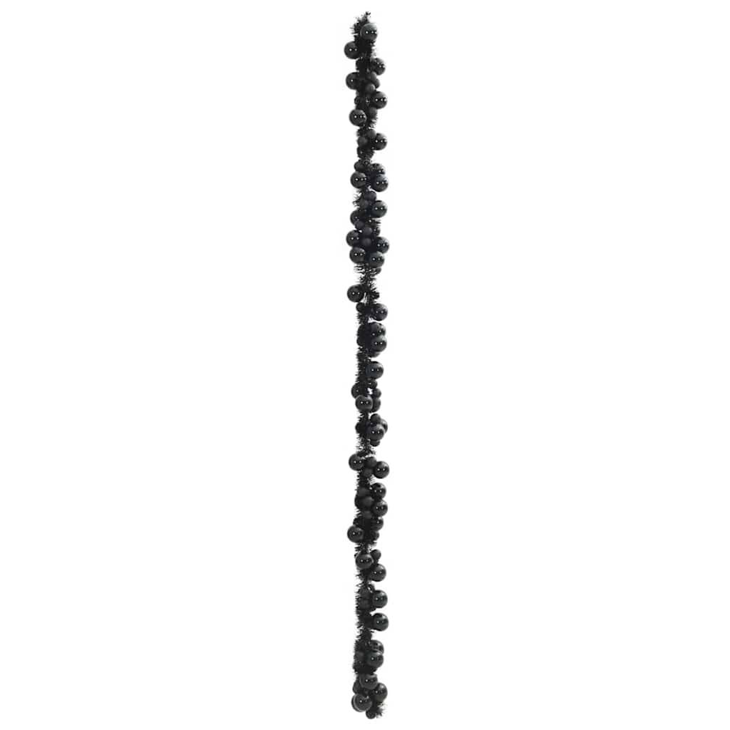 vidaXL Weihnachtskugelgirlande Schwarz 186 cm Polystyrol