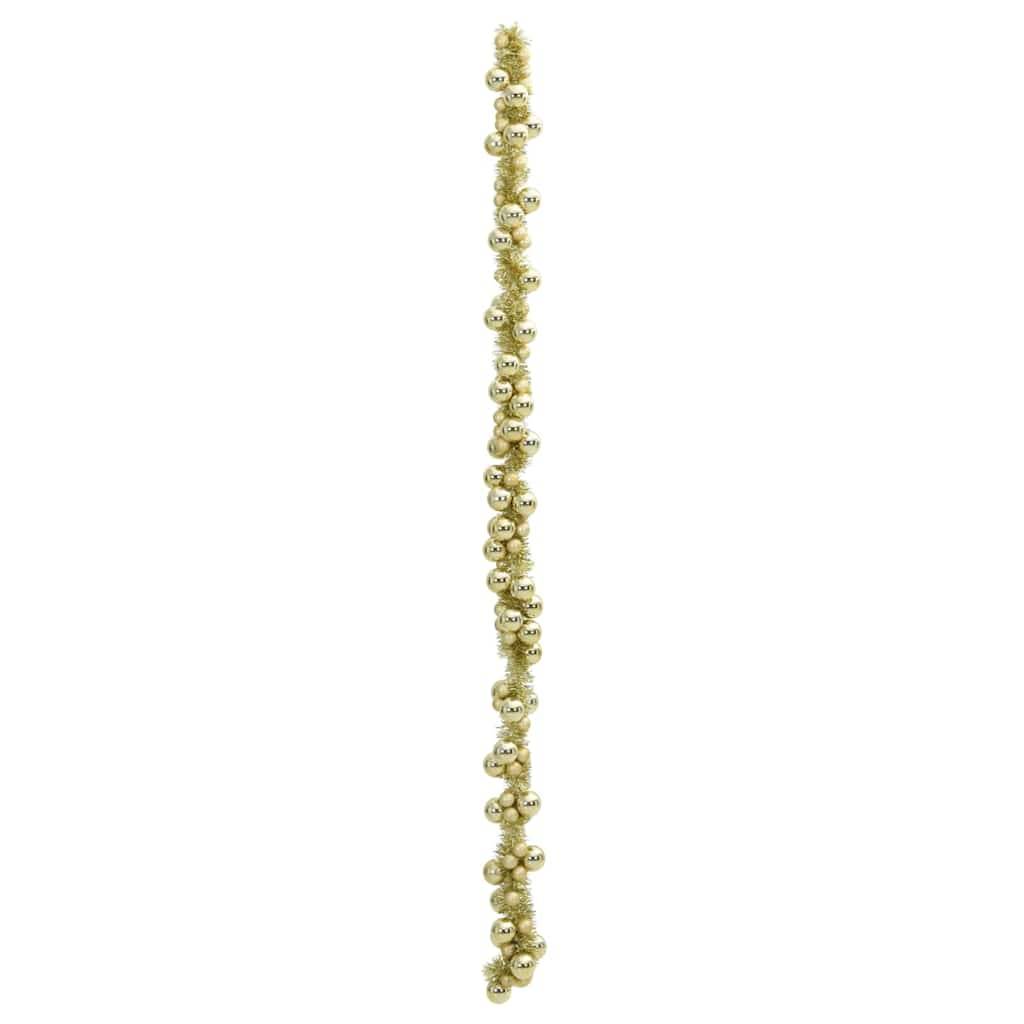 vidaXL Weihnachtskugelgirlande Gold 186 cm Polystyrol