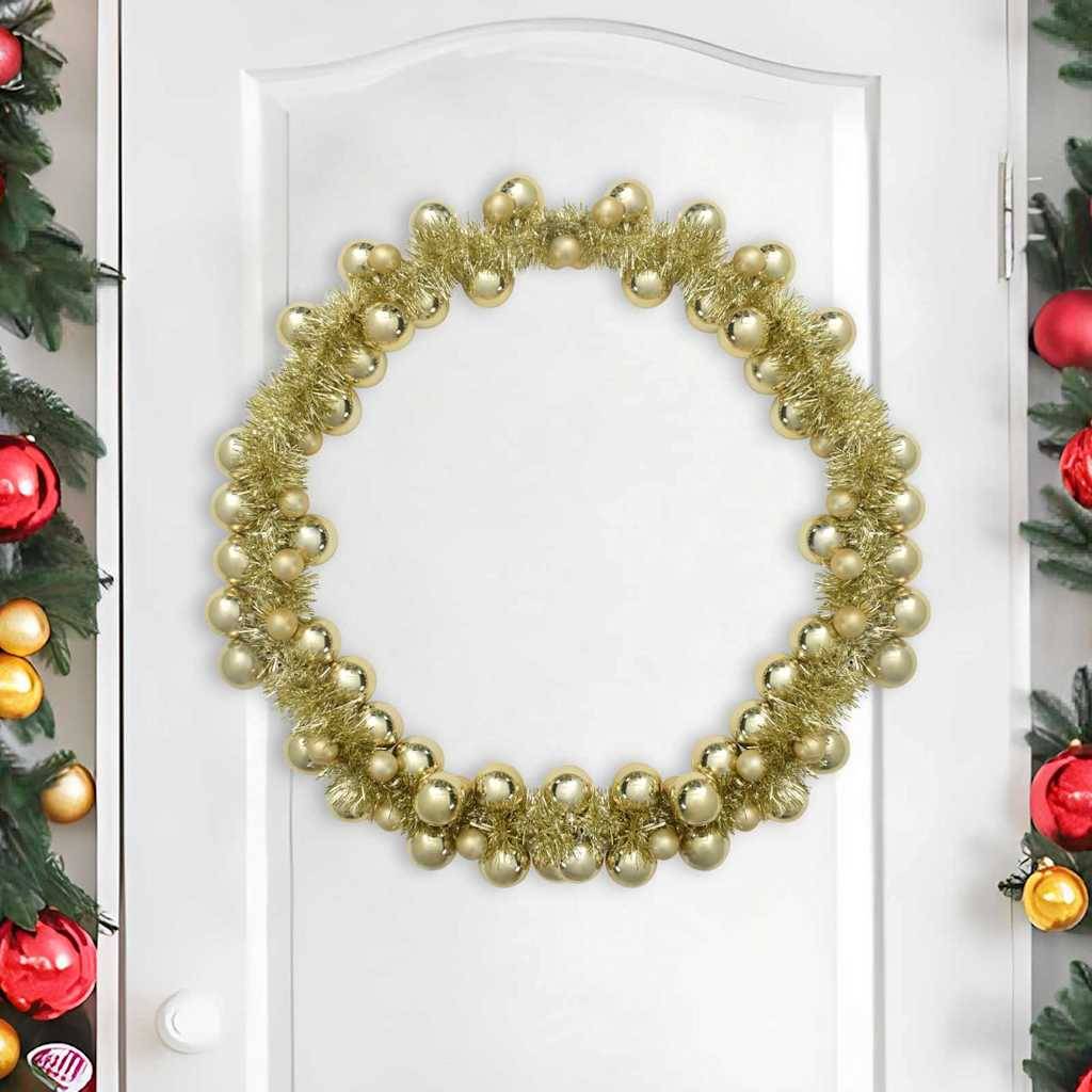 vidaXL Weihnachtskugelgirlande Gold 186 cm Polystyrol