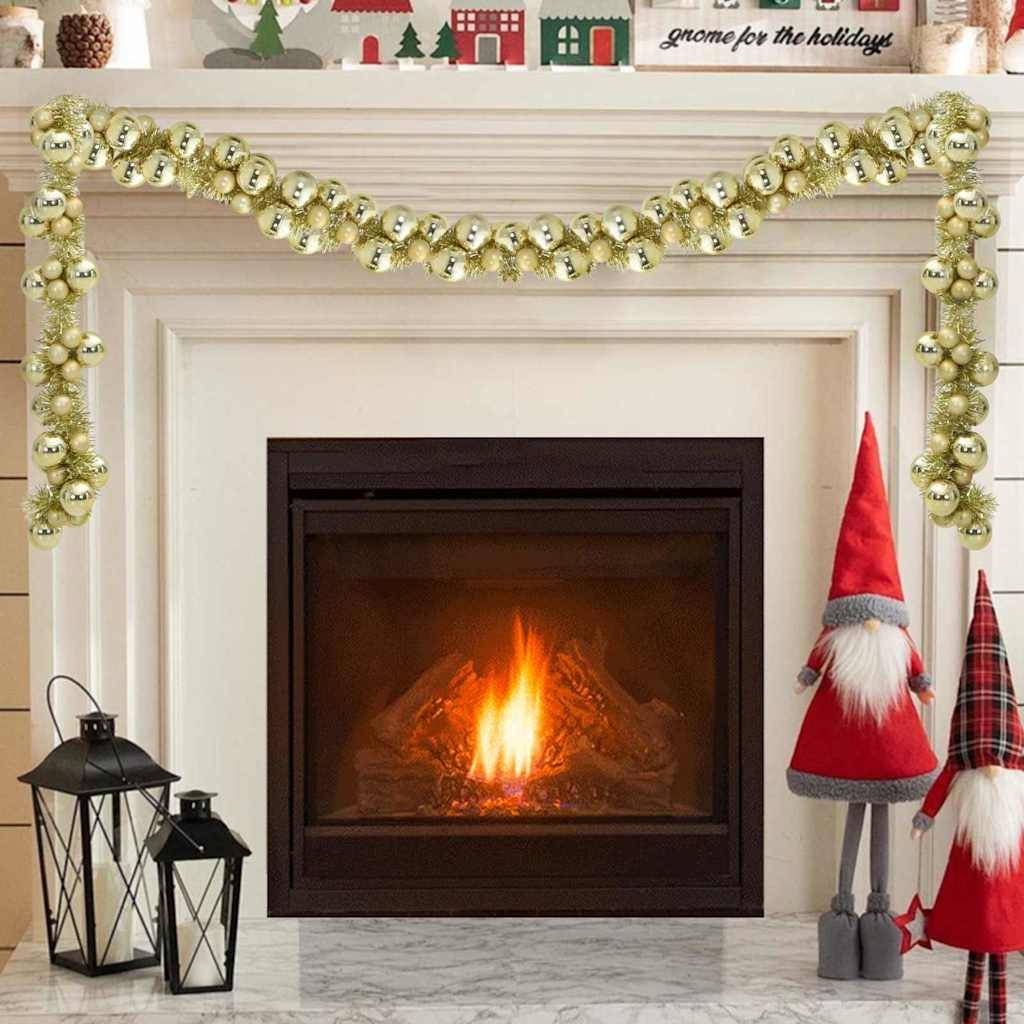 vidaXL Weihnachtskugelgirlande Gold 186 cm Polystyrol