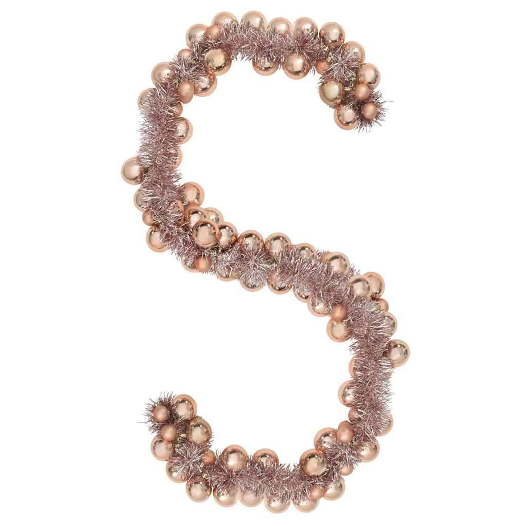 vidaXL Weihnachtskugelgirlande Roségold 186 cm Polystyrol