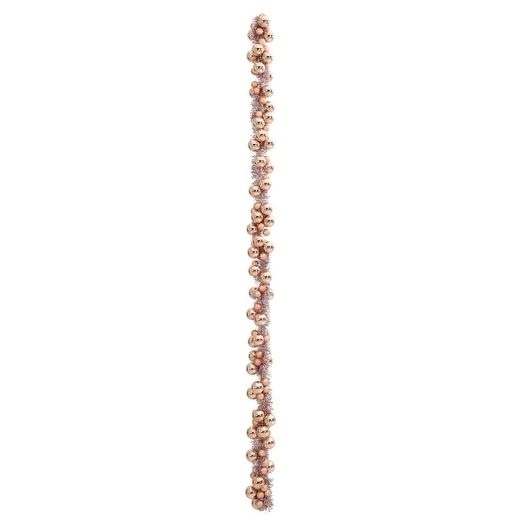 vidaXL Weihnachtskugelgirlande Roségold 186 cm Polystyrol