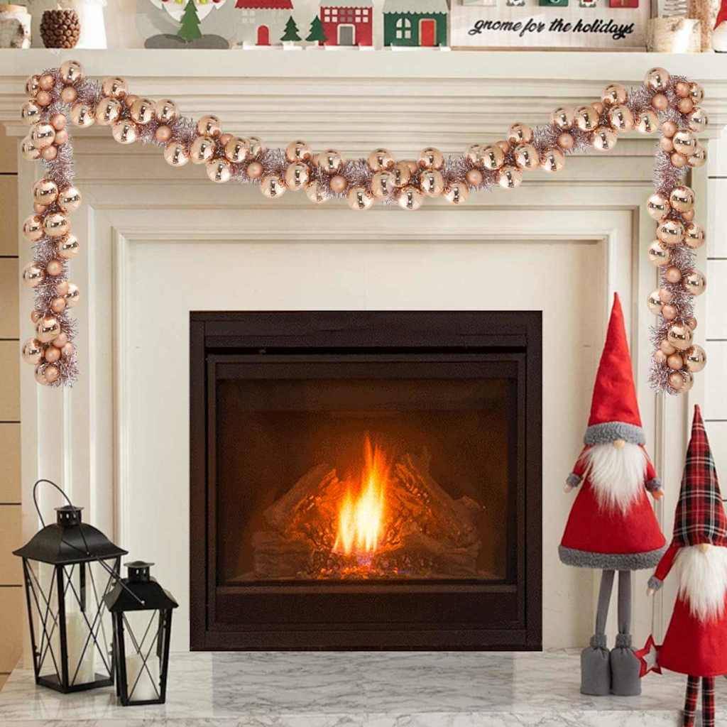 vidaXL Weihnachtskugelgirlande Roségold 186 cm Polystyrol