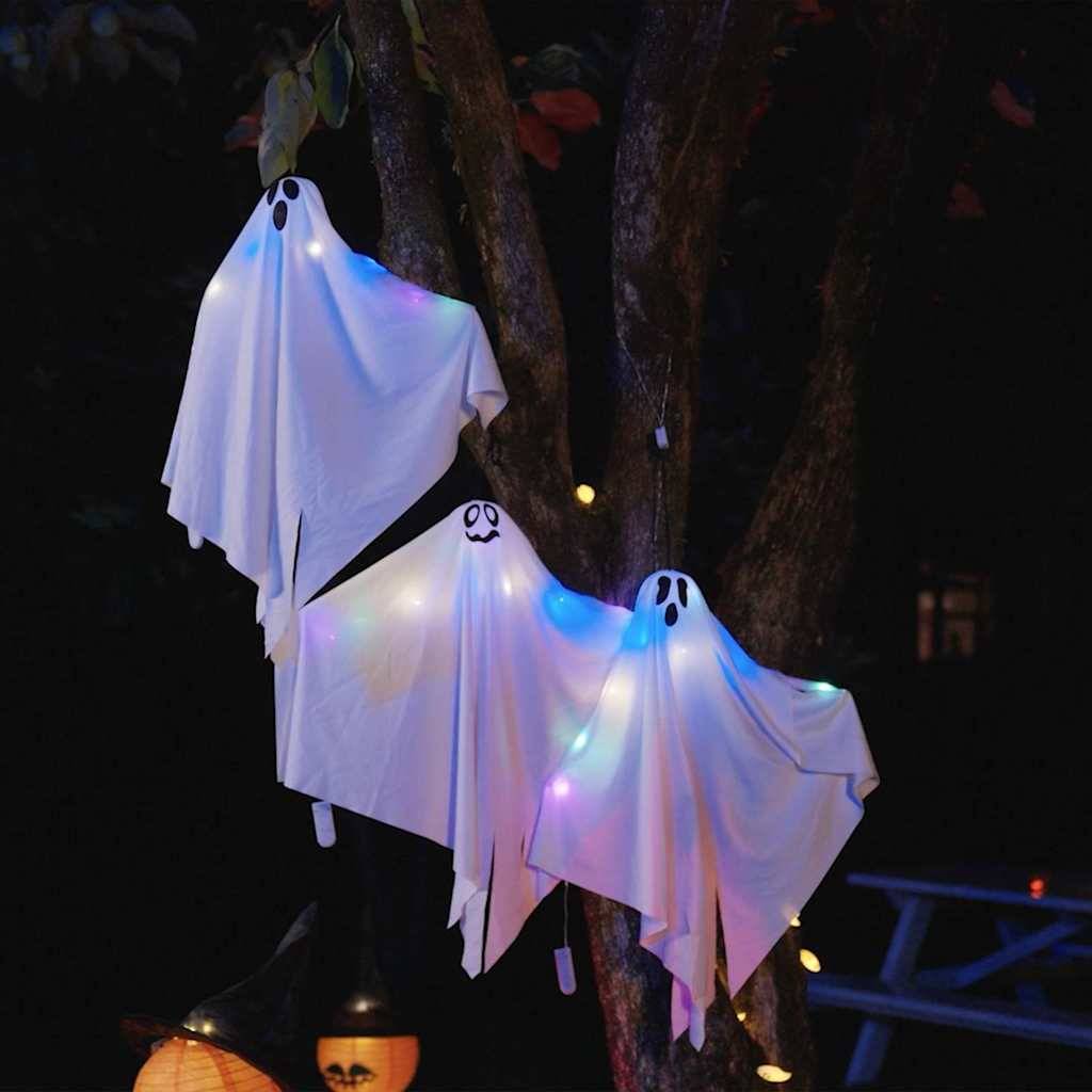vidaXL Hängender Halloween Geist 3 pcs Weiß 52 x 62 cm Polyester