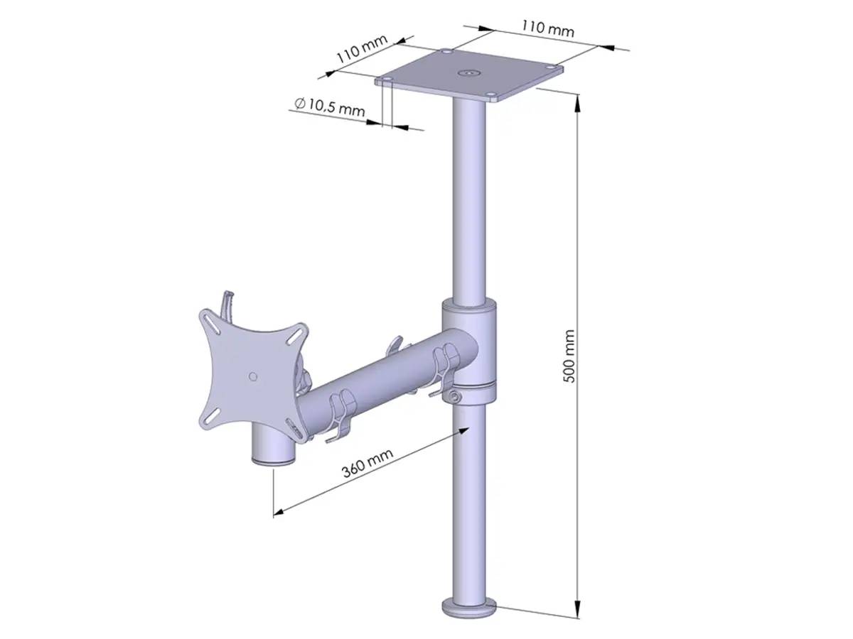 TFT-Star Monitorhalter für 1 Bildschirm mit Deckenhalterung - 17"-32"