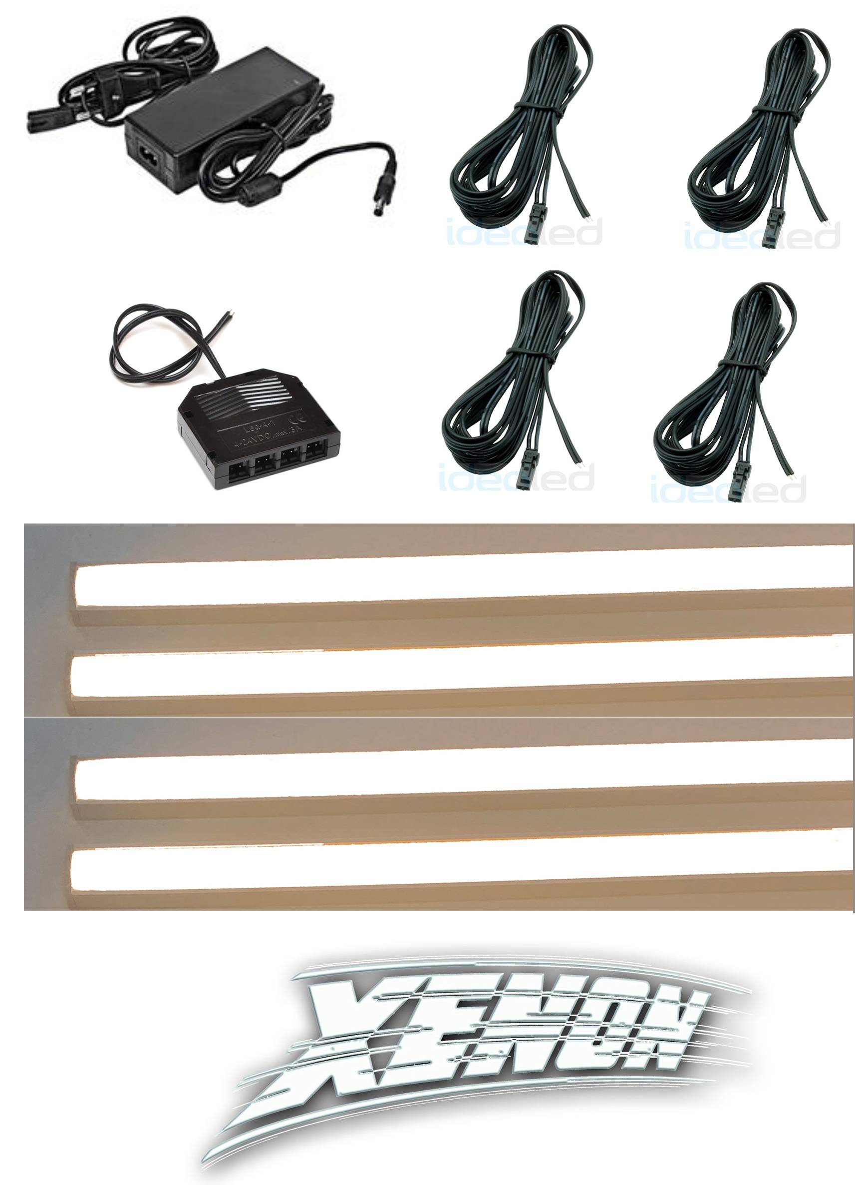 3361 LED Regal Beleuchtung kalt weiß 4 x 75 cm inclusive Netzteil