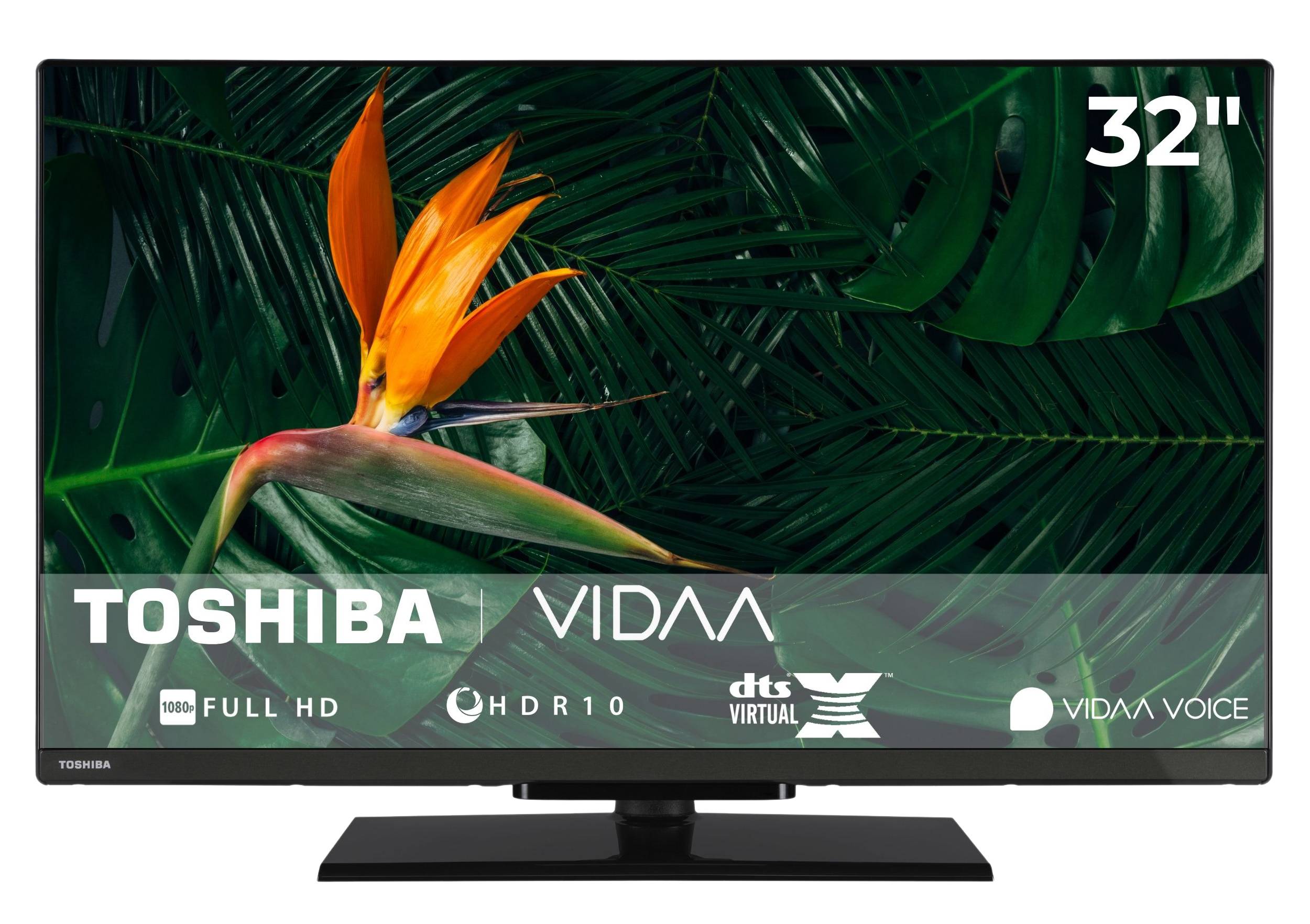 Toshiba Fernseher 32 Zoll Smart TV VIDAA Full HD Fernseher HDR Smart TV mit Triple-Tuner, LED TV