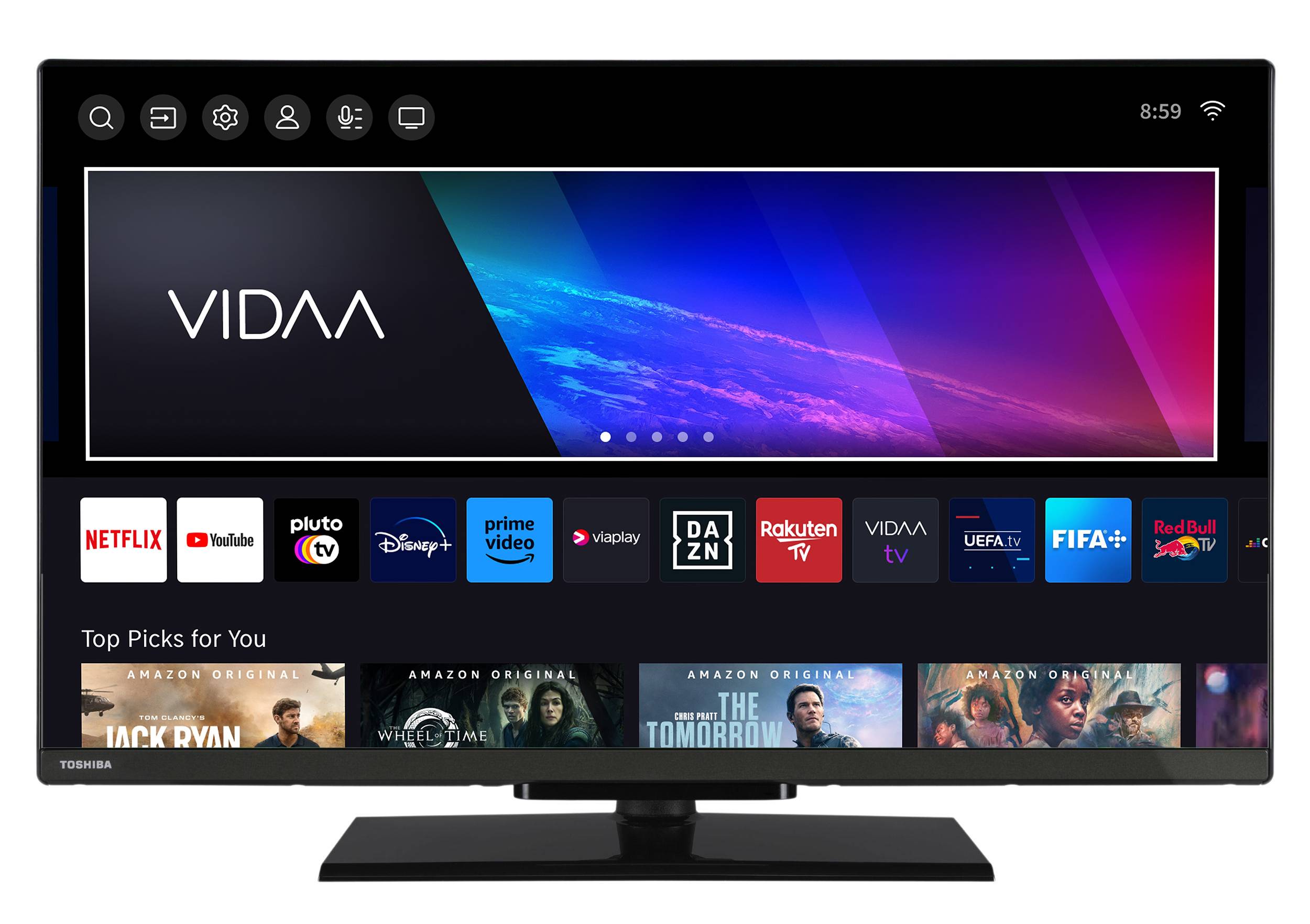 Toshiba Fernseher 32 Zoll Smart TV VIDAA Full HD Fernseher HDR Smart TV mit Triple-Tuner, LED TV