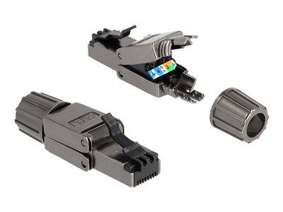 DELOCK RJ45 Stecker Cat.8.1 STP werkzeugfrei Multimedia-Technik Cat8 Kabel