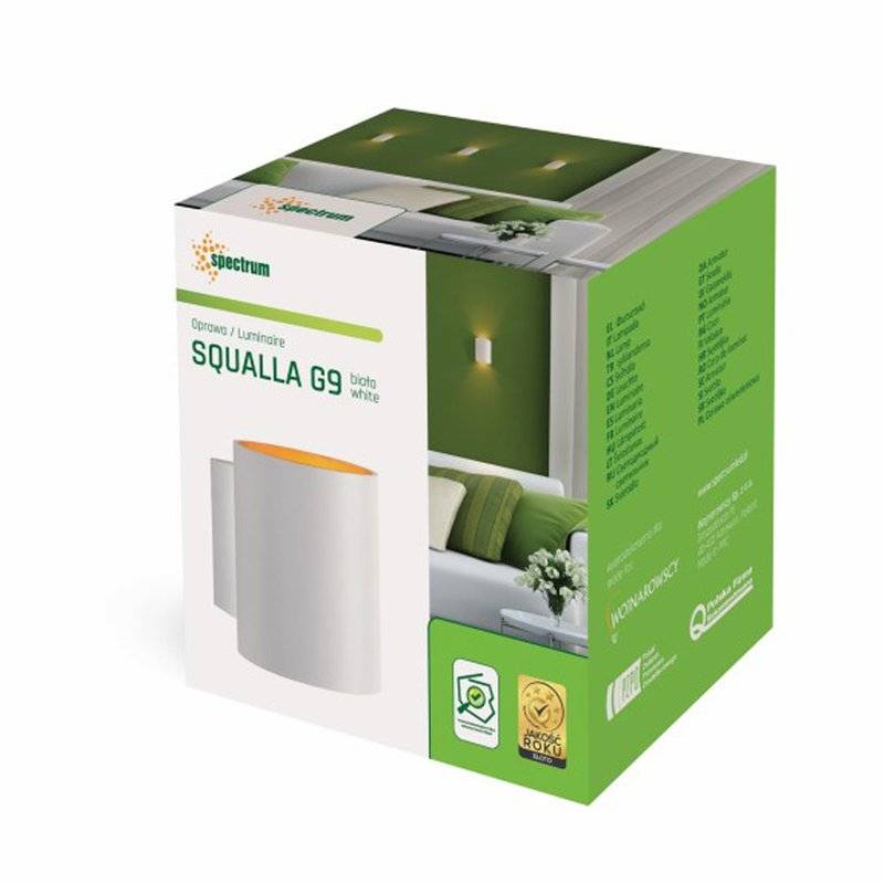 Spectrum LED Wandleuchte Squalla G9 Innenleuchte weiß matt&Gold IP20 Up&Down max. 10W rund