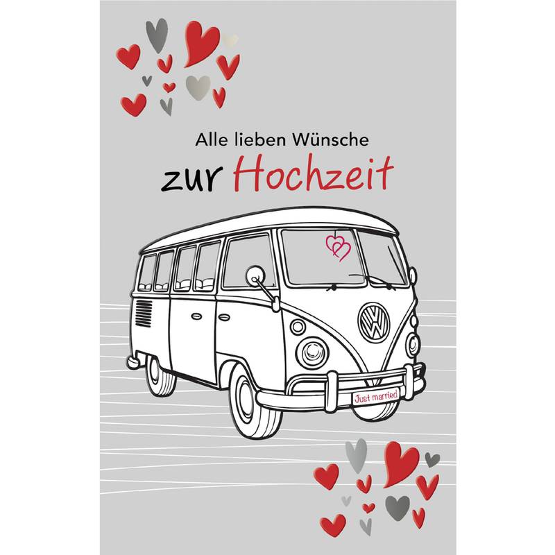SUSY CARD Hochzeitskarte "VW Bus"