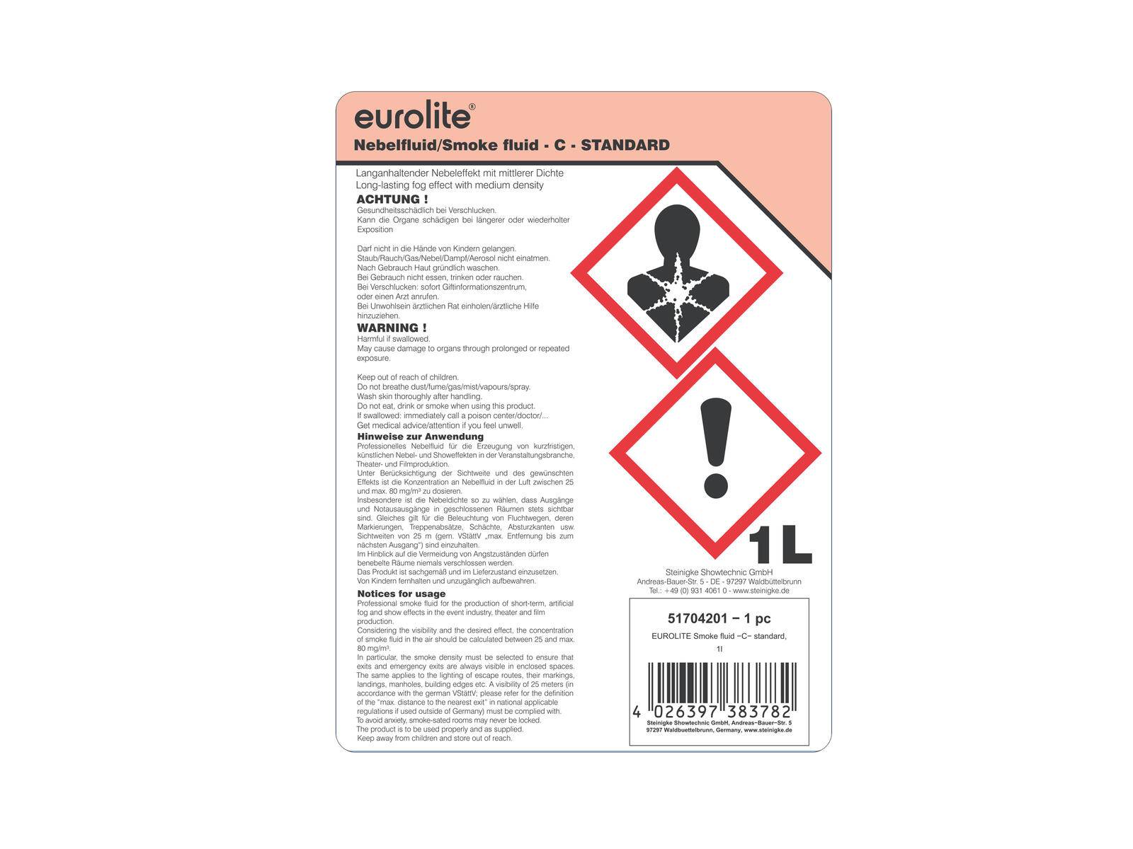 EUROLITE SMOKE FLUID -C- Standard, 1l, Nebelfluid