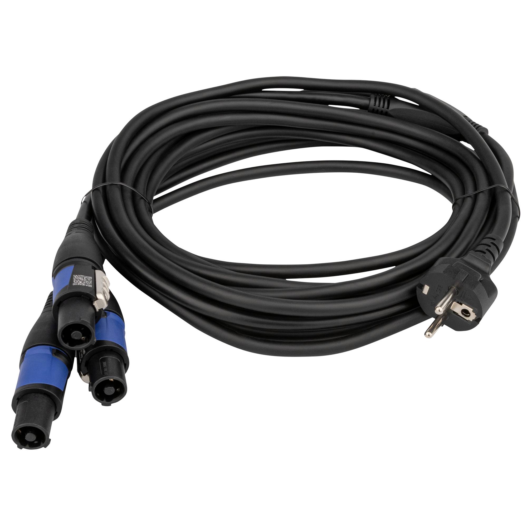 DAP Schuko to Neutrik powerCON splitter 3-way 5 m