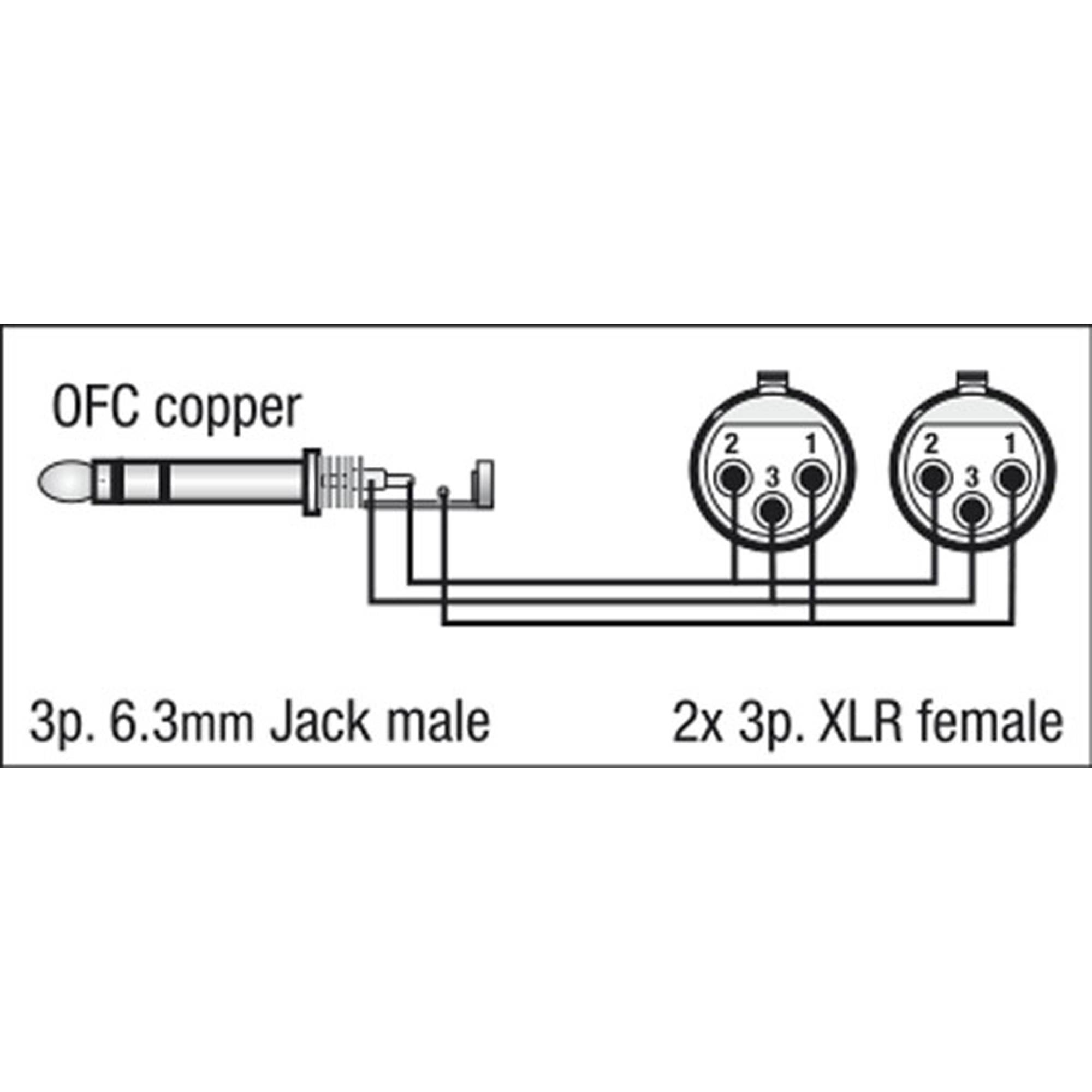 DAP FL37 - 2 x bal. XLR 3P, female to Jack stereo 1,5 m