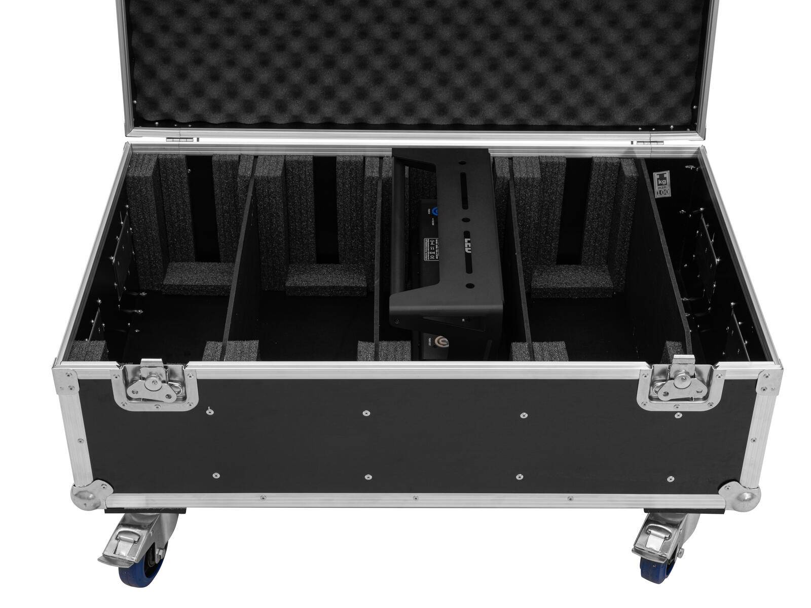 ROADINGER Flightcase 4x LED PMB-4 COB QCL mit Rollen