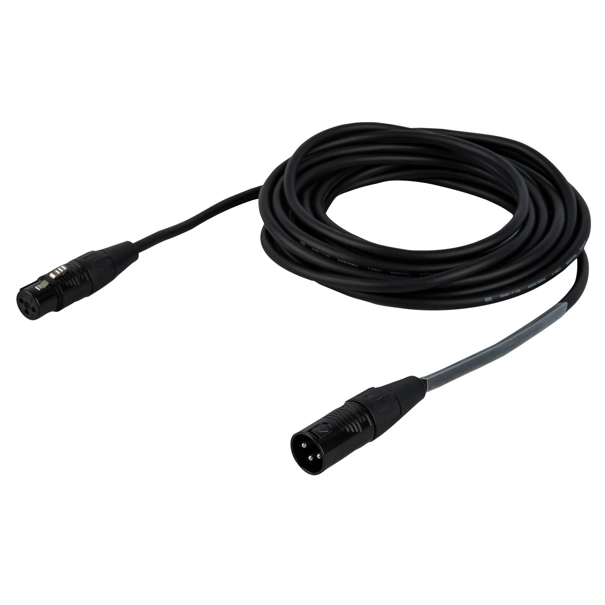 DAP FLR09 - DMX/AES-EBU XLR/M 3P to XLR/F 3P 10 m - versilbert