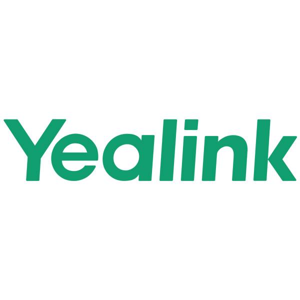 Yealink-Logo in grüner Schrift auf weißem Hintergrund.