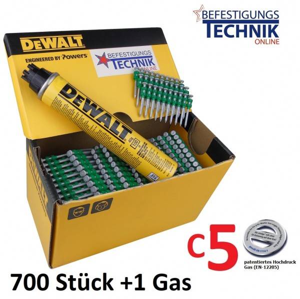 Betonnägel 2,6x40mm + Gas für Powers Dewalt C5 Würth Diga CS2 CS3 Max GS738C Betonnagler