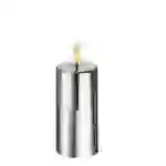 LED Kerze silber glänzend festliche Kunststoff Stumpenkerze Timer H: 12,5cm LED Kerze silber glänzend festliche Kunststoff Stumpenkerze Timer H: 12,5cm