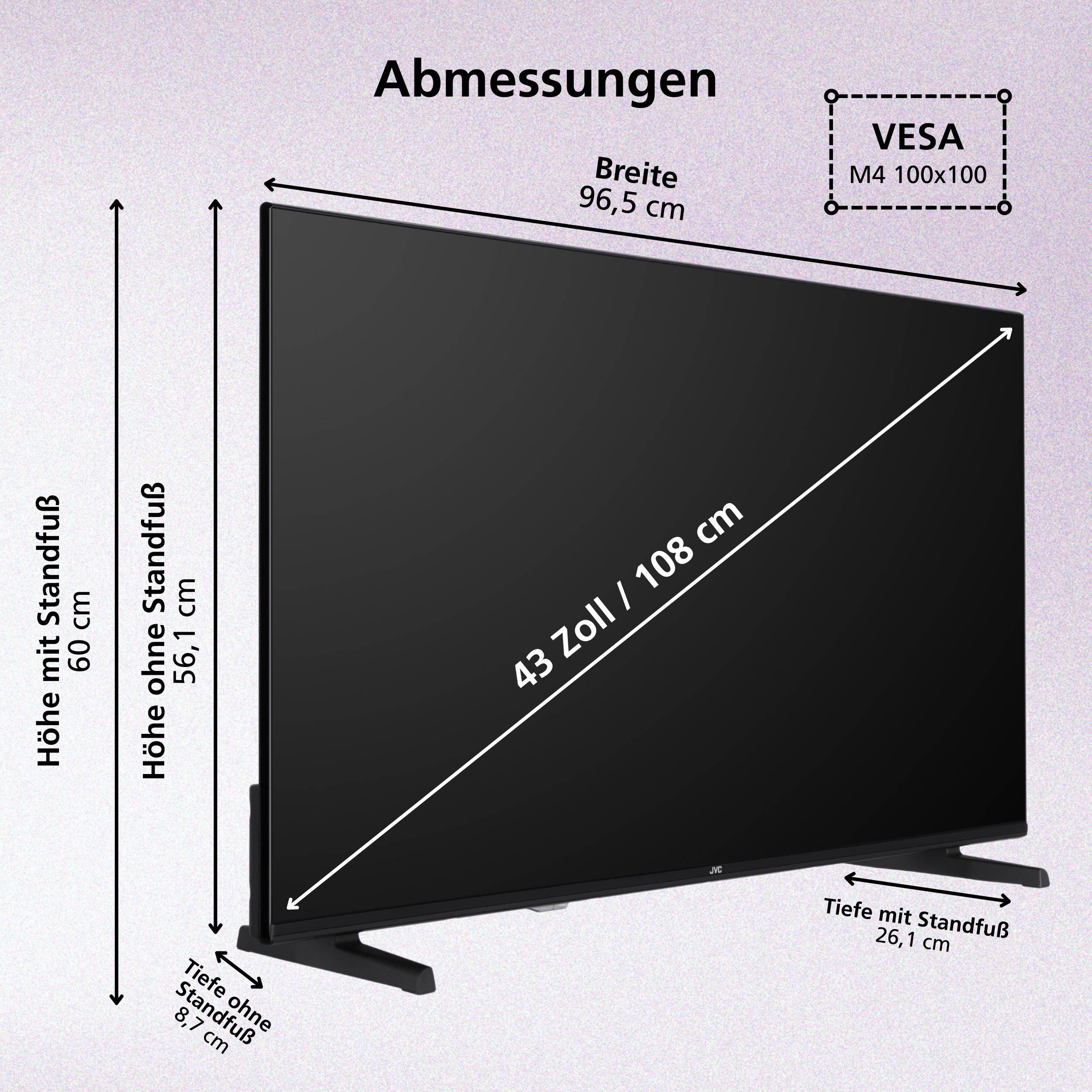 JVC LT-43VRQ3555 QLED Fernseher 43 Zoll Fire TV 4K UHD Smart TV HDR Dolby Vision Atmos, Alexa (2026)